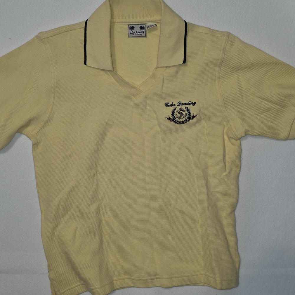 Sea Palms Hartwell Yellow Cotton Polo Shirt Costa Landing Marina Men’s S